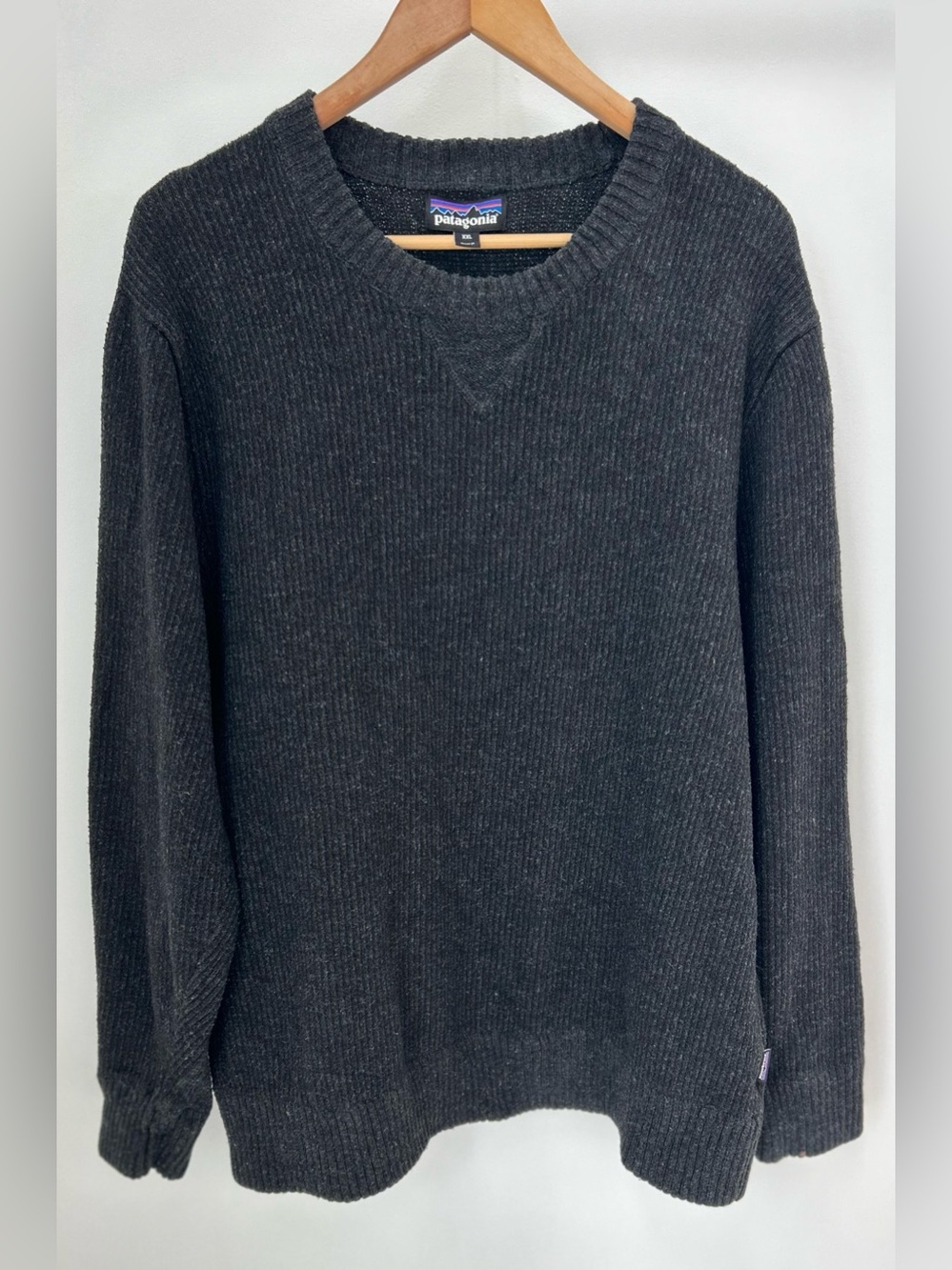Patagonia Off Country Ribbed Crewneck Sweater XXL Charcoal Gray 26x28